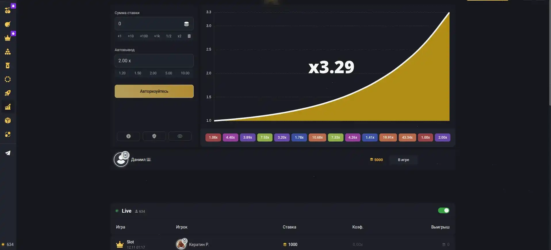Турнирная таблица и призы в казино Вега
